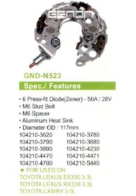 Resim GENON DİYOT TABLASI>TOYOTA LEXUSES 3303.3L-RX3303.3L-CAMRY3.0L 117mm(6DIOT)M6 - GENON-GND-N523 