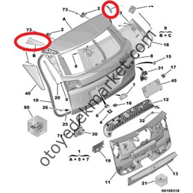 Resim Peugeot 3008 (2016-2020) Arka Bagaj Kapağı Çıtası (Orijinal) 
