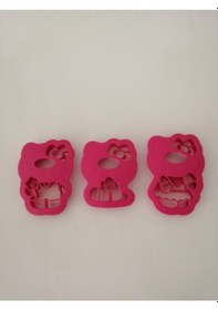 Resim Tupperware Hello Kitty Kurabiye Kalıbı 3 Lü Çok Renkli 