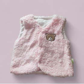 Resim Ercahome tekstil Kız bebek içi %100 pamuk dışı peluş pembe kuzu yelek 