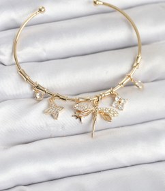 Resim BURCU MODA Yusufçuk Charmlı Gold Renk Pirinç Kadın Bileklik 