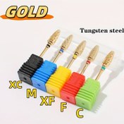 Resim 1 adet Altın Profesyonel Tungsten Karbür Tırnak Matkap Ucu Elektrikli Makineler İçin - Tırnak Etleri Temizliği, Pedikür & Manikür İçin Mükemmel - Kokusuz Ayak, El & Tırnak Bakım Aksesuarı 