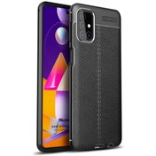 Resim Samsung Galaxy M51 Kılıf Deri Dokulu Silikon Siyah Microsonic