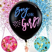 Resim 1 Takım Kalınlaştırılmış Cinsiyet Açıklama Balonu, 91.44 cm Şeftali ve Mavi Konfeti Balonları, Doğum Günü, Yıldönümü, Ev İçi ve Dış Mekan Parti Süslemeleri için, Çeşitli Festivaller ve Özel Günler İçin Dekorasyon 