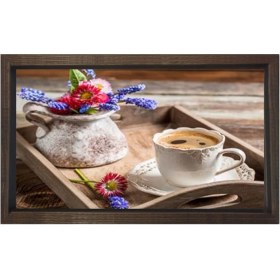 Resim Deniz Çerçeve Türk Kahvesi ve Tepsi Tablosu-Çerçevesiz - 50 x 90 cm 