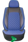Resim K-Design ELİT JAKAR YASTIKLI KOLTUK KILIFI TİCARİ SERİSİ SİYAH-MAVİ RL932 