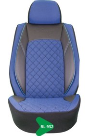 Resim K-Design ELİT JAKAR YASTIKLI KOLTUK KILIFI TİCARİ SERİSİ SİYAH-MAVİ RL932 