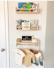 Resim Flaş Group Montessori Kitaplık Ahşap Kitaplık Çocuk Ve Bebek Eğitici Kitaplık Duvar Rafı 3 Adet 