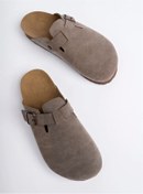 Resim Comely shoes Unisex Mantar Tabanlı Önü Kapalı Tokalı Günlük Ev Dışarı Terliği vizon rengi 
