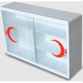 Resim Plastik Ecza Dolabı Lux Beyaz + İlkyardım İşyeri Okul Fabrika İçerik Paketi Full Set 