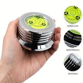 Resim Alüminyum Alaşımlı Plak Çalar Sabitleyici Ağırlık Kabarcık Seviyesi ile - Ses Kalitesini Artırır, 50Hz Aralığı, Güç Gerektirmez, Siyah Vinil Müzik Deneyim Yükseltme 