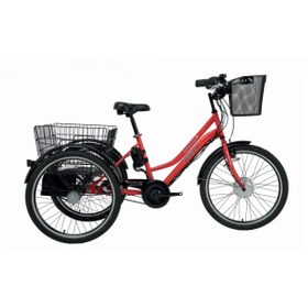 Resim Bisan E-Porter Shimano Nexus 3 Elektrikli Kargo Bisikleti (Kırmızı Siyah) 
