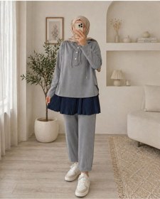 Resim bgm fashion Kadın Tesettür Piliseli İçlik Etek Tunik Altı Uzatıcı Kurtarıcı Pliseli Pileli 