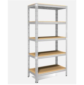 Resim Metal Ahşap Raf Seti 120X50X180 Galvaniz 