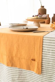 Resim Keten Runner Sarı - Sarı / 45x160 