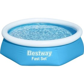 Resim Bestway 57450 Fast Set Çember Şişme Havuz Seti 2.44 M X 61 Cm Mavi 
