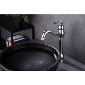 Resim İsaoğlu Yapı Gümüş Çanak Lavabo Bataryası Krom Lavabo Musluğu Polina Çanak Armatür Banyo Bataryası Gümüş 