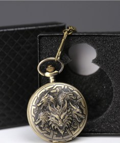 Resim imsaconcept Ejderha Kabartmalı Bronz Köstekli Saat Kutulu 