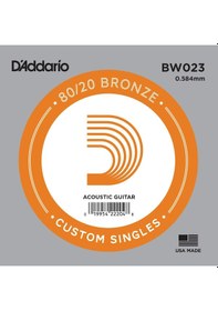 Resim D'addario Bw023 .023 Akustik Gitar Tek Teli - G/sol Notası Aksesuar 80/20 Bronz Sargı, Parlak Ton Karakteri Ve Yüksek Akort Stabilitesi 