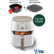 Resim Philips Xxl 7,3 Litre Geniş Hazneli Bulaşık Makinesinde Yıkanabilir, Quickclean Sepetli Airfryer & Fritöz +Mutfak Tartısı 