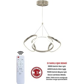 Resim Ransom Kumandalı Krom Dimmerli Led Avize Dron Ledli Avize Krom 