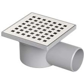 Resim Beyco Krom Yer Süzgeci Klapeli 10 x 10 cm Ø 50 Plastik Çerçeve Yandan Çıkış Yer Sifonu ( Beyco ) 