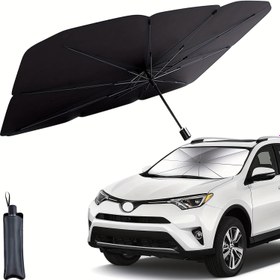 Resim 1 adet Premium Katlanabilir Otomatik Güneşlik Şemsiyesi, Çelik Malzeme, UV Koruma, saç tokası ve Döngü Kapanışı, Isı Engelleme Ön Cam Kapağı Araçlar için, Isı Engelleme Şemsiyesi | Şık Araba Aksesuarı | Dayanıklı Çelik Şemsiye 
