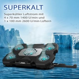 Resim Inca INC-614GMS RGB LED 5 Fanlı Sessiz Laptop Soğutucu Stand, 17"e Kadar Uyumlu, 5 Kademe Ayar, USB 2.0 Girişli, Telefon Tutucu, Alüminyum Yüzeyli, Ergonomik Tasarım, Yüksek Soğutma Performansı 