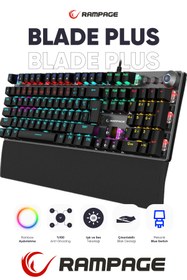 Resim Rampage KB-R28 Blade Plus Red Switch Gökkuşağı Aydınlatmalı Mekanik Oyuncu Klavye 