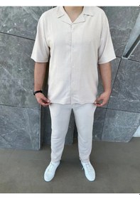 Resim Lulikwear Erkek Baggy Pantolon ve Gömlek Takım Bej 