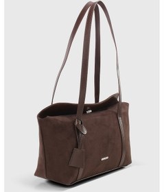 Resim Süet Kahverengi Bowling Omuz Çantası 270 Süet Koyu Kahverengi 