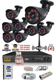 Resim IDS DS-2015HD-SET8-500-BLACK 8 Kameralı 1080P Full HD 5 MP Sony Lensli Kamera Seti - 2015 