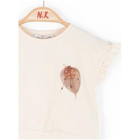 Resim Nk Kids Kız Bebek Kolları Fırfırlı T-shirt-14103 Bej 