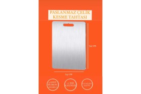 Resim Feyza Design Paslanmaz Çelik Tezgah Koruyucu ve Kesme Tahtası Çift Paket 