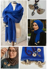 Resim KAFTAN TAKI TASARIM Tığ işi pamuklu türban namaz örtüsü tespihli takım73x1.75cm 