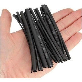 Resim 4Cm Ø3mm Hazır Kesilmiş Parça Daralan Makaron Siyah 100Adet 