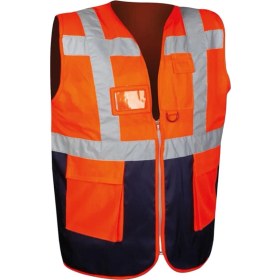 Resim Kalant Reflektörlü Mühendis Yeleği (Turuncu/lacivert) 