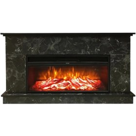 Resim Dlc 1175m Siyah Mermer Desen 1800 Watt Dekoratif Elektrikli Şömine 