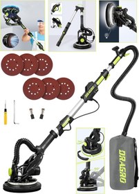 Resim Dragro DRG-l58 Profesyonel Led Işıklı Alçıpan Duvar Zımpara Makinesi Gri - Yeşil 