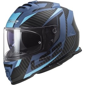 Resim Ls2 Storm 2 Racer Full Face Motosiklet Kask Mat Mavi 