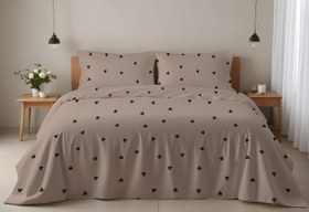 Resim Evmila Siyah Minik Kalpler Desenli Nevresim Takımı - 220x240 Cm Nevresim + 50x70 Yastık kılıfı + 180x200 Cm Çarşaf 