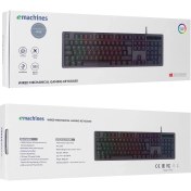 Resim Acer Emachines EAK104 Siyah USB Rgb Backlight Red Swıtch Mekanik Q 104 Tuşlu Gaming Klavye 