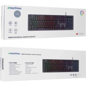 Resim Acer Emachines EAK104 Siyah USB Rgb Backlight Red Swıtch Mekanik Q 104 Tuşlu Gaming Klavye 