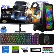 Resim Xaser Delux X98 I5 12400F 32GB Ram 512GB M.2 Nvme SSD 12GB RTX3060 34" 180Hz Curved Oyuncu Bilgisayarı 