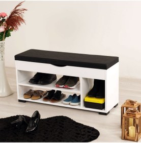 Resim Arna Beyaz Puflu Ayakkabılık 