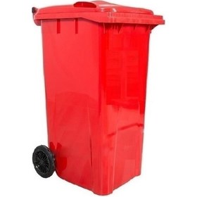 Resim Safell Çöp Konteyneri 240 Lt Isıya Dayanıklı Konteyner Kırmızı 