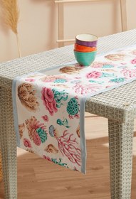 Resim AYSHome Renkli Mercan Desen Runner 