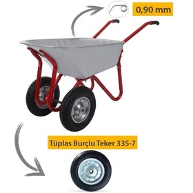 Resim Kanat Plus Galvanizli Iki Teker Demonte El Arabası Şişme 350-7 Ebat Teker 0.90 Mm Sac 