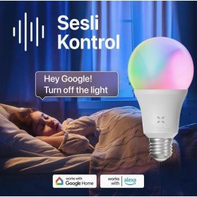 Resim Xenon Akıllı Wi-Fi LED Akıllı Rgb Ampul Mobil Uygulama Denetimli Google Home ve Alexa Uyumlu Çok Ren 