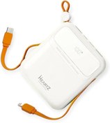 Resim HEARTZ H26 10000 MH PD 20W ve USB 22.5W FAST HIZLI ŞARJ DAHİLİ TYPE C VE LİGHTNİNG KABLOLU DÜNYA STANDARTLARINA UYGUN POLYMER BATARYA BİREBİR AMPER LCD GÖSTERGELİ POWERBANK 